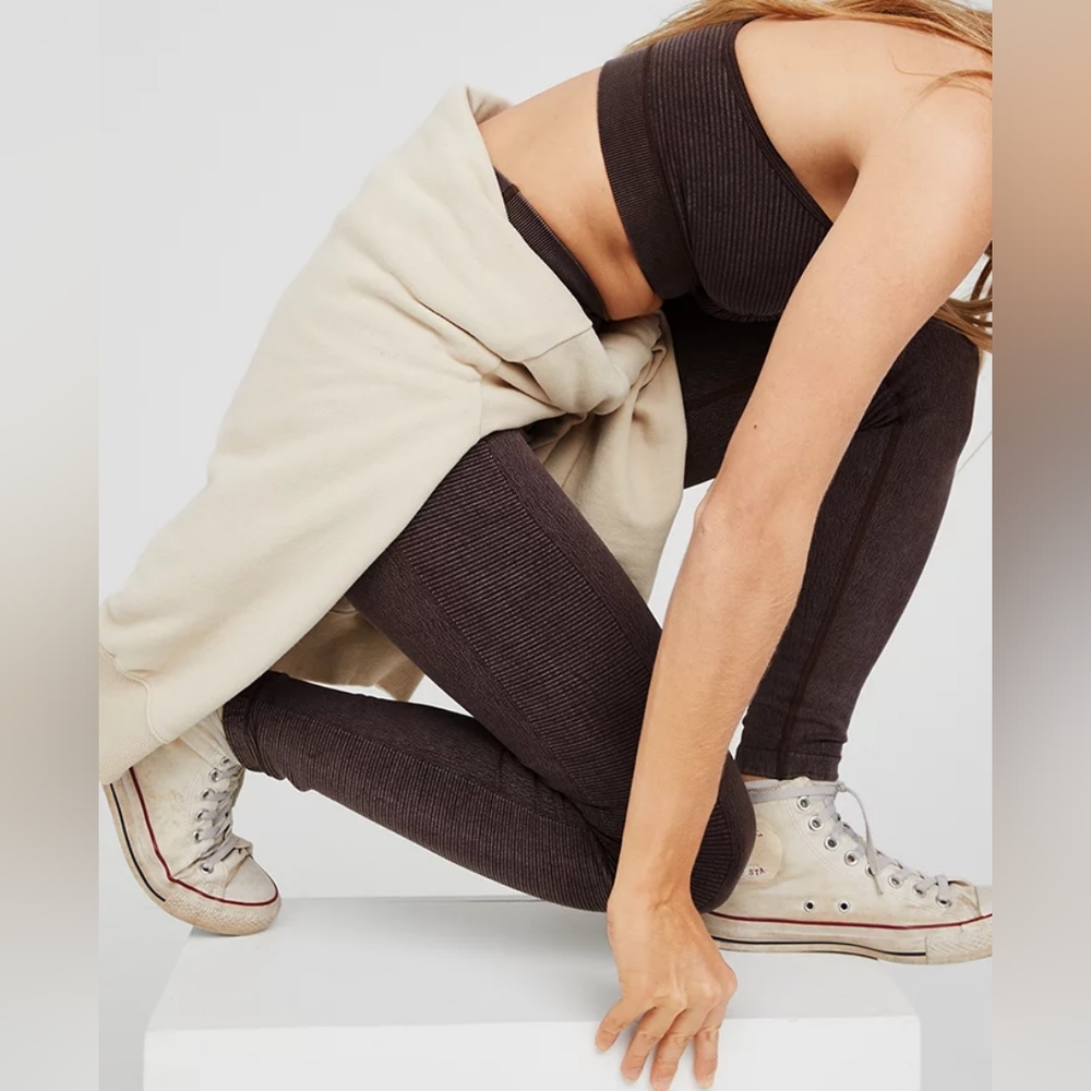 OFFLINE By Aerie Totally!Textured Seamless Legging, Brown,Size Small